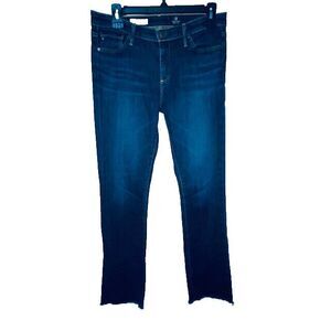 AG Jeans Womens 28R Fits 29x31 Blue Denim Alexa Mid Rise Slim Boot Frayed Hem